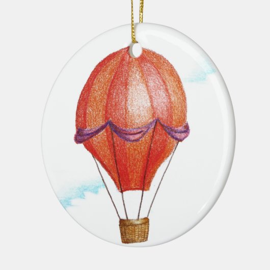 Whimsical  Hot Air Ballon Keramisch Ornament (Links)