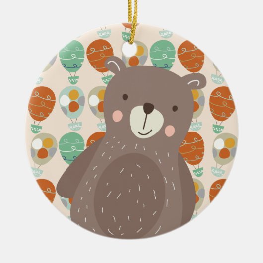 Whimsical Hot Air-ballonnen Keramisch Ornament (Voorkant)