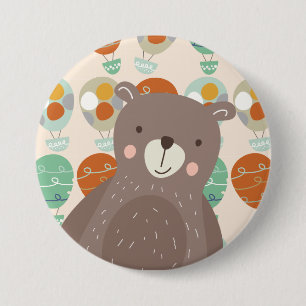 Whimsical Hot Air-ballonnen Ronde Button 7,6 Cm