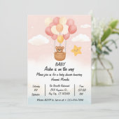 Whimsical Hot Air Balloon Baby Shower Invitation | (Debout devant)