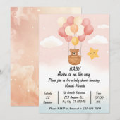 Whimsical Hot Air Balloon Baby Shower Invitation | (Devant / Derrière)