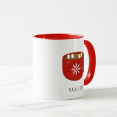 Whimsical Hot Cocaca Snowflake Coffee Mok (Voorkant rechts)