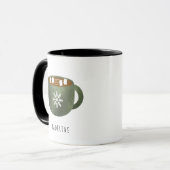 Whimsical Hot Cocoa Snowflake Coffee Mok (Voorkant links)