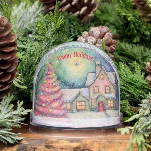 Whimsical House and Christmas Tree Snow Scene (Hiver)