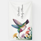 Whimsical Hummingbird Floral Baby Shower Spandoek (Verticaal)