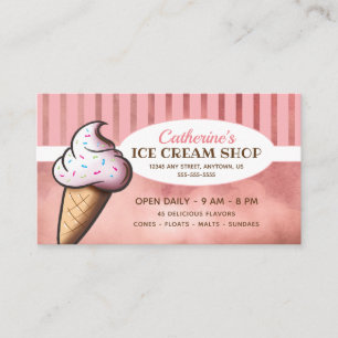 Whimsical Ice Cream Cone Ice Cream Shop Visitekaartje