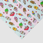 Whimsical Ice Cream Cones Birthday Tissuepapier (Detail)