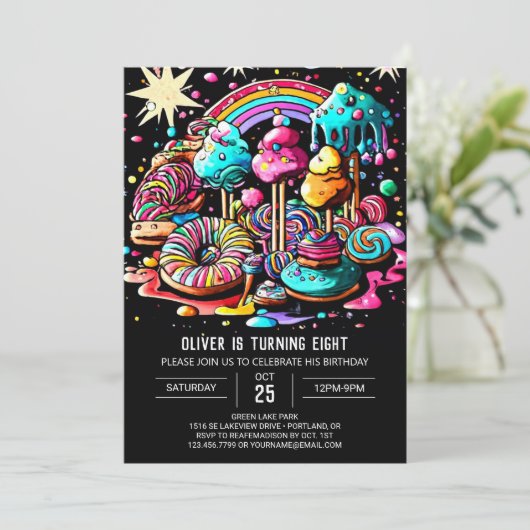 Whimsical Ice Cream verjaardag Kaart (Staand voorkant)