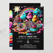 Whimsical Ice Cream verjaardag Kaart (Voorkant / Achterkant)