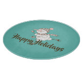 Whimsical Ice Skating Snowman  Snijplank (Hoek)