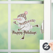 Whimsical Ice Skating Snowmen Raamsticker (Huis)