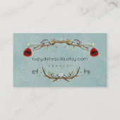 Whimsical Illustration Red Tulips Visitekaartje (Achterkant)