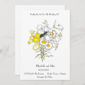 Whimsical  Illustration Wedding Invitation Kaart (Voorkant / Achterkant)