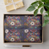Whimsical Impressionistic Floral Owl Decoupage Tissuepapier (Geschenk)