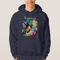 Whimsical Impressionistic Happiness Hummingbird