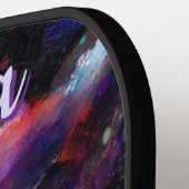 Whimsical Impressionistische Bloemenuil gepersonal Pickleball Paddle (Links Detail)