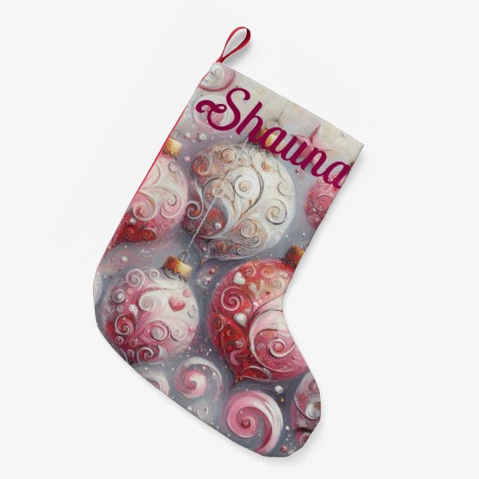 Whimsical Impressionistische Kerstversieringen Roz Kleine Kerstsok (Voorkant (Hangend))