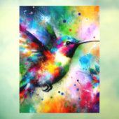 Whimsical Impressionistische Kleurrijke Kolibrie Raamsticker (Vel 3)