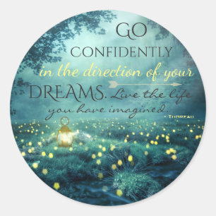 Whimsical Inspirating Dreams Quote Ronde Sticker