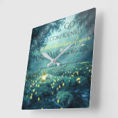 Whimsical Inspirating Dreams Quote Vierkante Klok (Hoek)