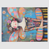 Whimsical Inspirerend Fairy Doen Yoga Kunst Tissuepapier (Voorkant)