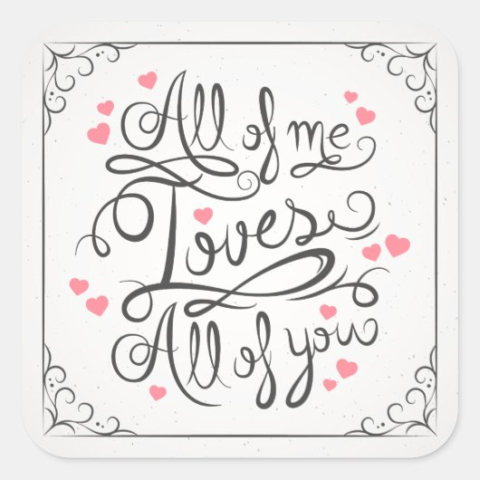 Whimsical Inspirerend Liefde Quote Sticker Seal (Voorkant)