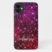 Whimsical iridescent roze Glitter monogram Case-Mate iPhone Case (Achterkant)