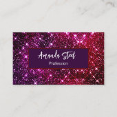 Whimsical iridescent roze Glitter monogram Visitekaartje (Voorkant)