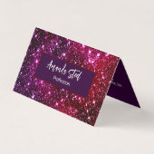 Whimsical iridescent roze Glitter monogram Visitekaartjes (Voorkant)