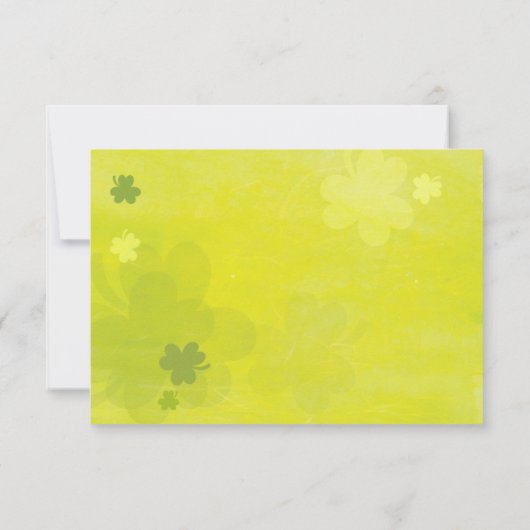Whimsical Irish Green Shamrocks mariage RSVP (Dos)