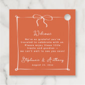 Whimsical Italiaanse zonsondergang met witte boog Bedankjes Labels (Achterkant)