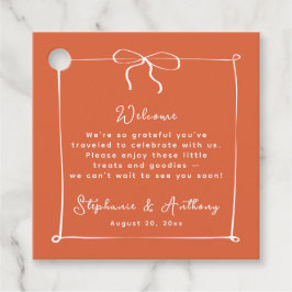 Whimsical Italiaanse zonsondergang met witte boog  Bedankjes Labels