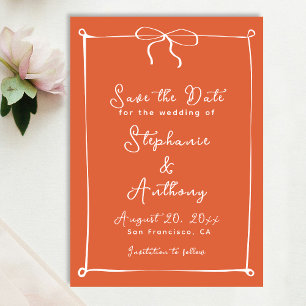 Whimsical Italiaanse zonsondergang met witte boog Save The Date