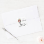 Whimsical I've Moved, Pink 1.5-in Address Sticker (Enveloppe)