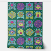 Whimsical Jewel Tones Hand getrokken Boho Donker G Behang (Afrollen)