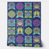 Whimsical Jewel Tones Hand getrokken Boho Lijsten Behang (Afrollen)