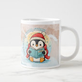 Whimsical Jumbo Penguin Storytelling Coffee Tea Mu Extra Grote Beker (Rechts)