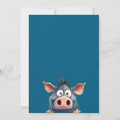 Whimsical Jungle Animals Blue Birthday Invitation (Dos)