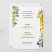 Whimsical Jungle Safari Animal Birthday Invitation (Dos)