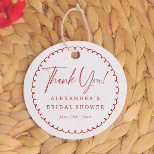 Whimsical kader rood bruiloft dank je bedankjes labels