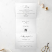 Whimsical kalligrafie Elegante bruiloft Drieluik Uitnodiging (Binnen)