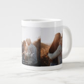 Whimsical kalligrafie haar bruiloft foto cadeau Mo Extra Grote Beker (Voorkant rechts)