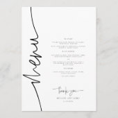 Whimsical kalligrafie Modern bruiloft diner Menu (Voorkant)