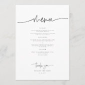 Whimsical kalligrafie Modern bruiloft diner Menu (Voorkant)
