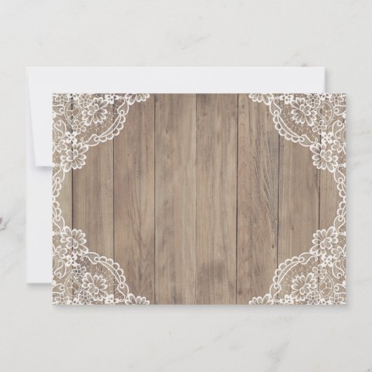 Whimsical Kanten Oude Schuur Bruiloft Save The Date (Achterkant)