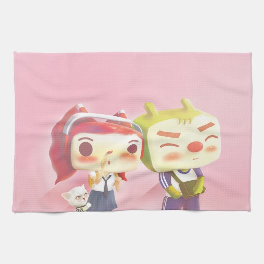 Whimsical Karakters met Kat Theedoek (Horizontaal)