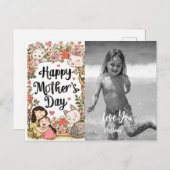 *~* Whimsical Kat Bunny Moederdag AP72 Foto Feestdagenkaart (Voorkant / Achterkant)