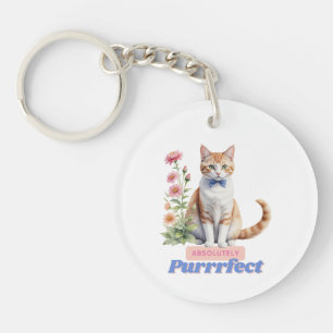 Whimsical kat citaat "Absoluut perfect" Sleutelhanger