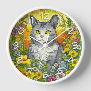 Whimsical Kat en Bloemen