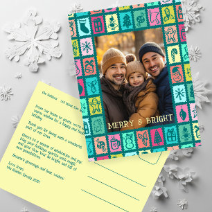 Whimsical Kerst Grid Schattig Aangepast Feestdagenkaart